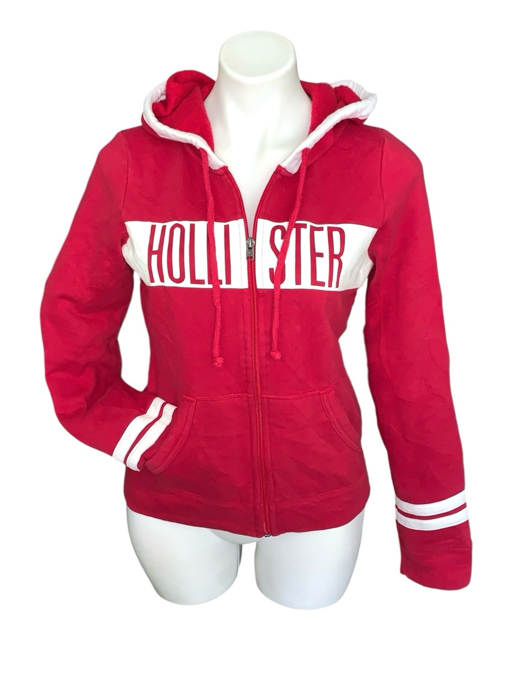 Hollister Y2K Large Logo Zip Up Hoodie Sweatshirt